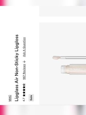 MAC Cosmetics Lipglass Air Non-Sticky Lipgloss — Sheer Pearl/Iridescent